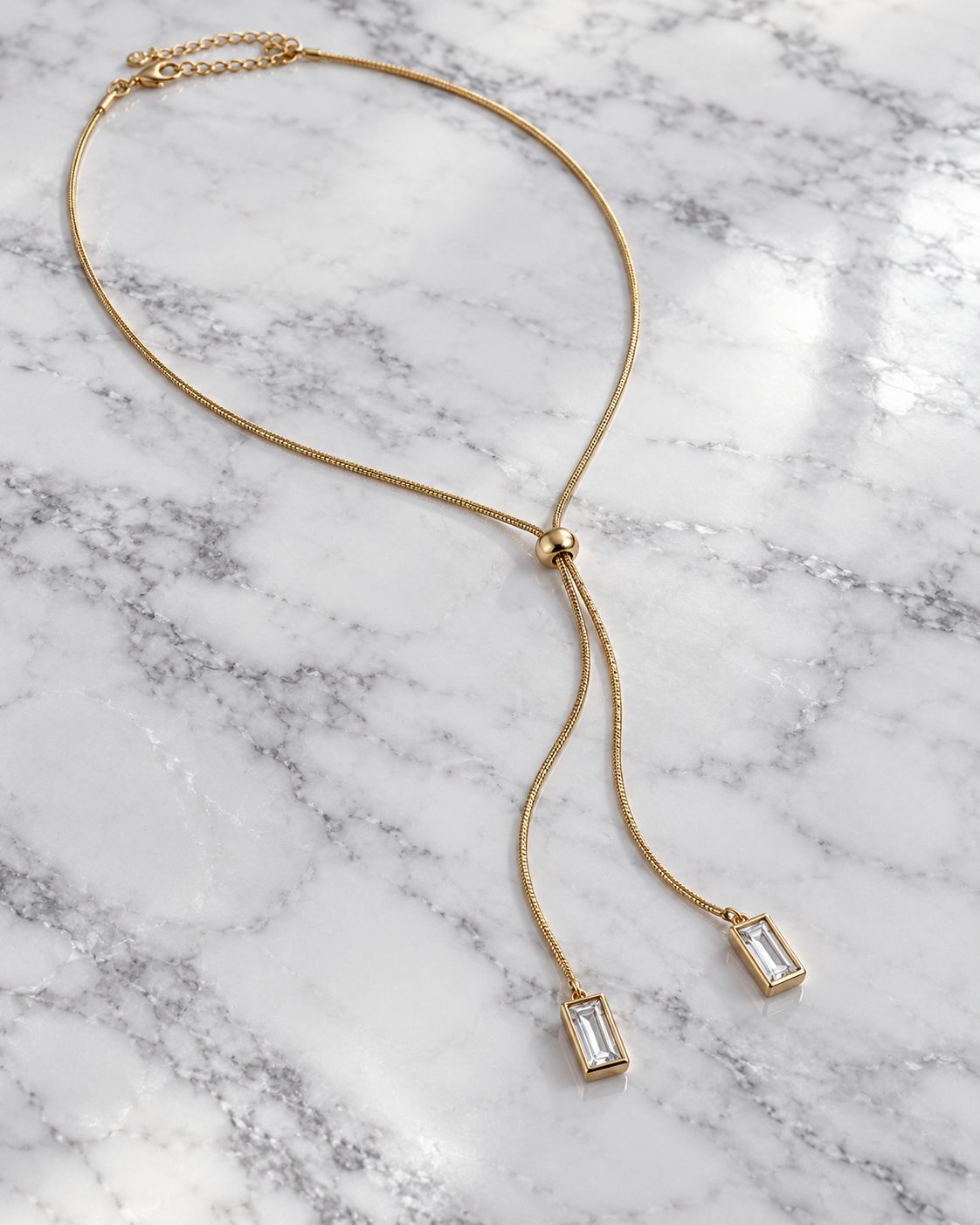 Baguette Lariat Necklace
