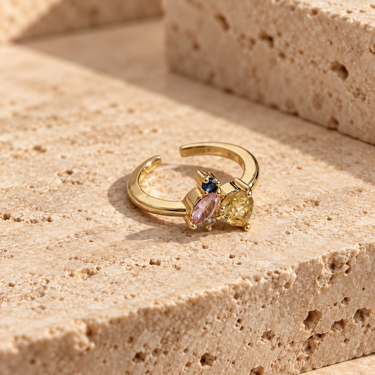 Pink & Yellow Stone Ring